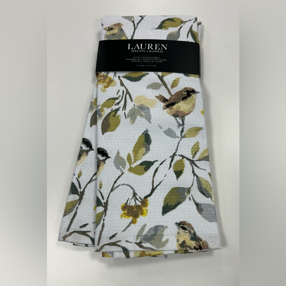 Lauren Ralph Lauren Birds on Branches Kitchen Towel - set of two
